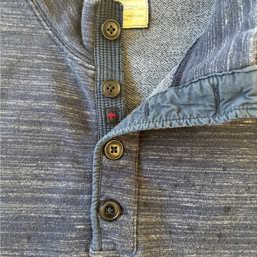 Relwen Loop Back Mock Neck Pullover - Navy Blue -… - image 3